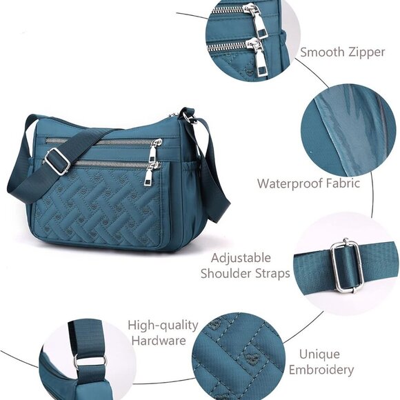 Crossbody Purse for Women Multi Pocket Cross Tote Small Travel Shoulder Bag Casu - Picture 7 of 8